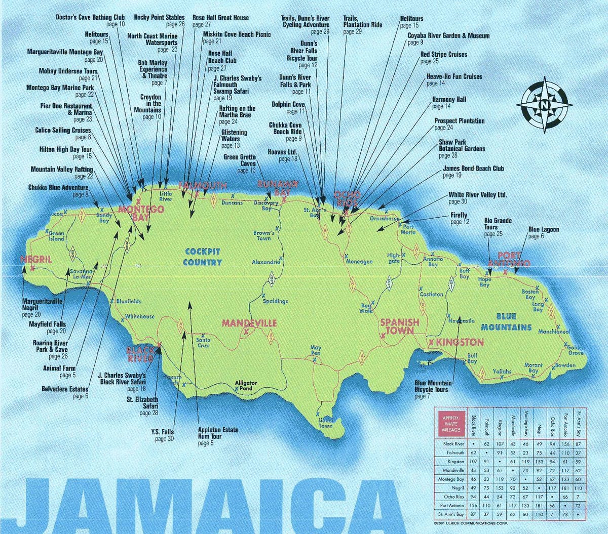 Mappa di bloody bay, jamaica resort 