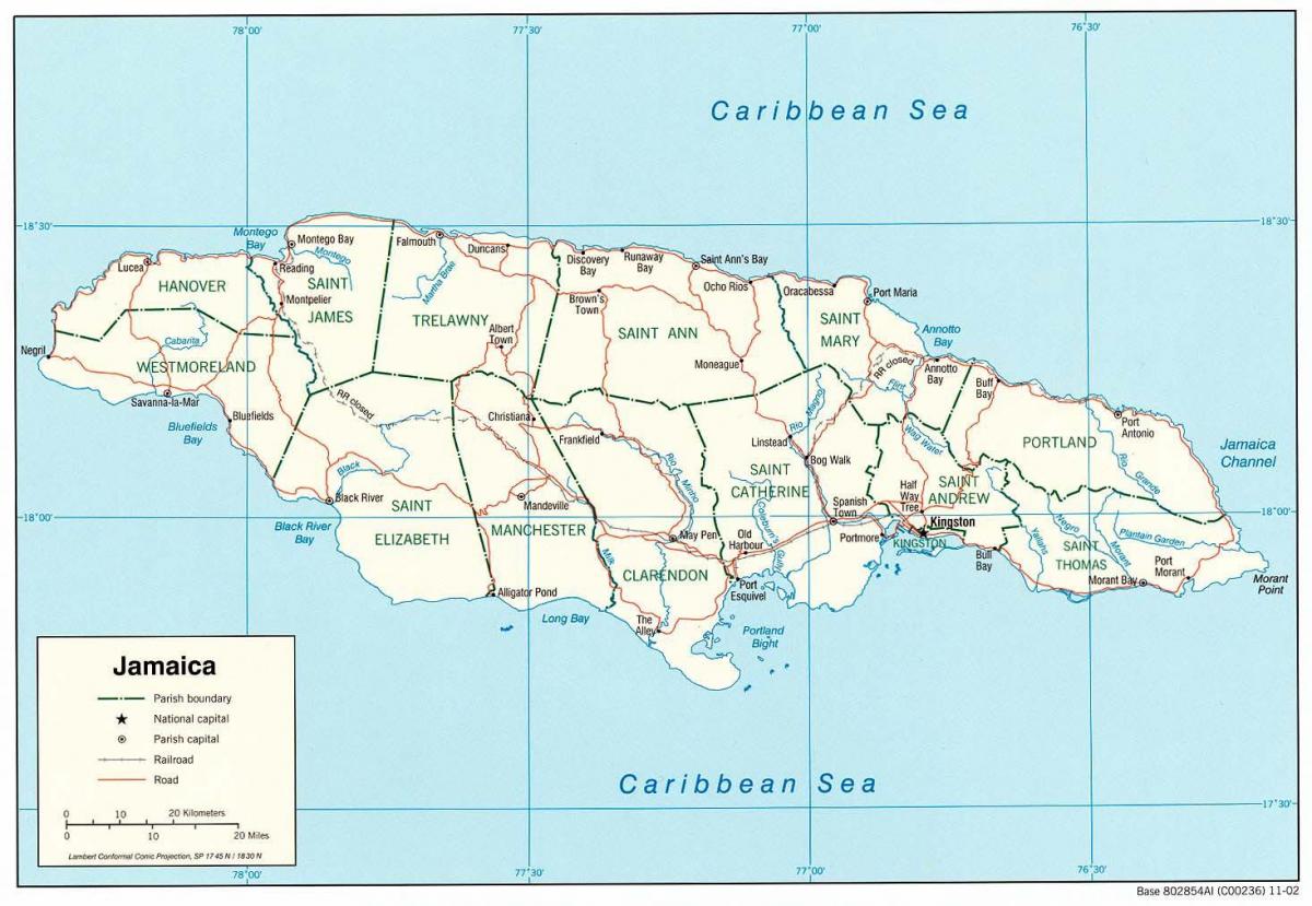 il giamaicano mappa