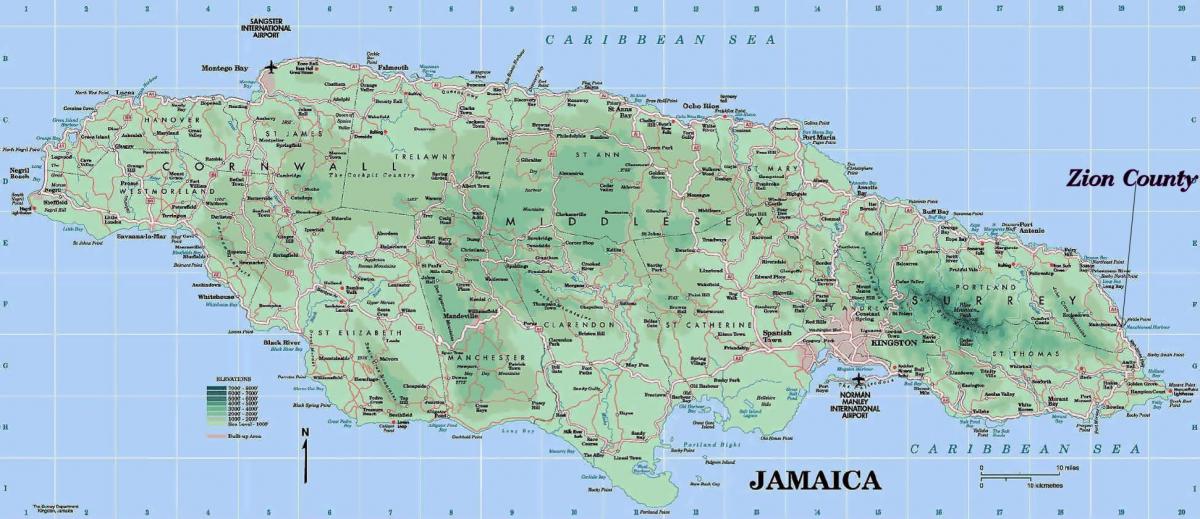 Mappa di mappa giamaica