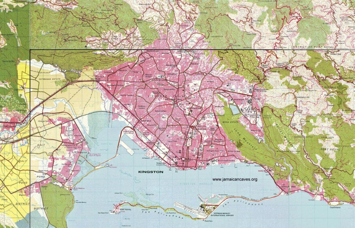 kingston jamaica sulla mappa