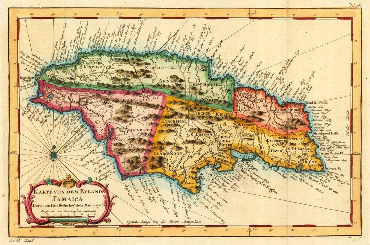 Mappa di vintage giamaica