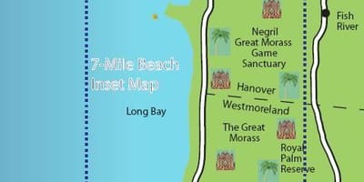 Mappa di negril giamaica 7 mile beach