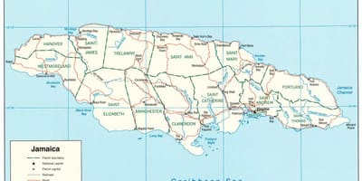 Mappa di black river, giamaica