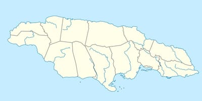 Mappa della giamaica che mostra fiumi