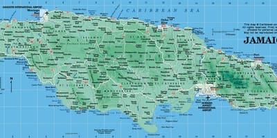 Mappa geografica della giamaica