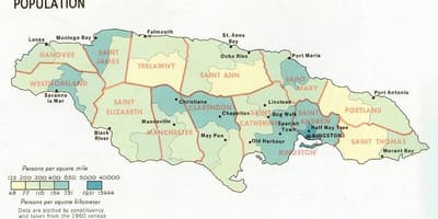 Popolazione mappa di giamaica