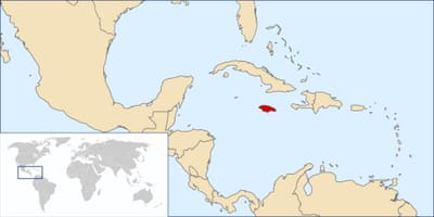 Giamaica paese nella mappa del mondo